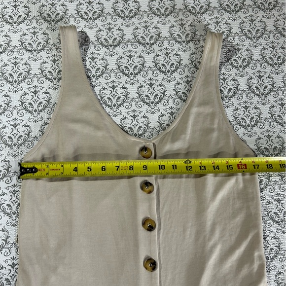 Bershka Beige Button Down Jumpsuit with Tie Waist, Medium - Picture 6 of 16
